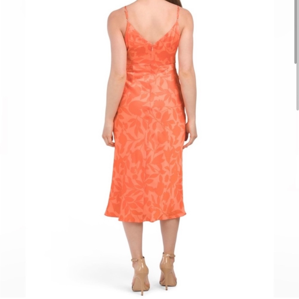 Nine West Tangerine Floral Midi dress, Medium NWT - Picture 2 of 8